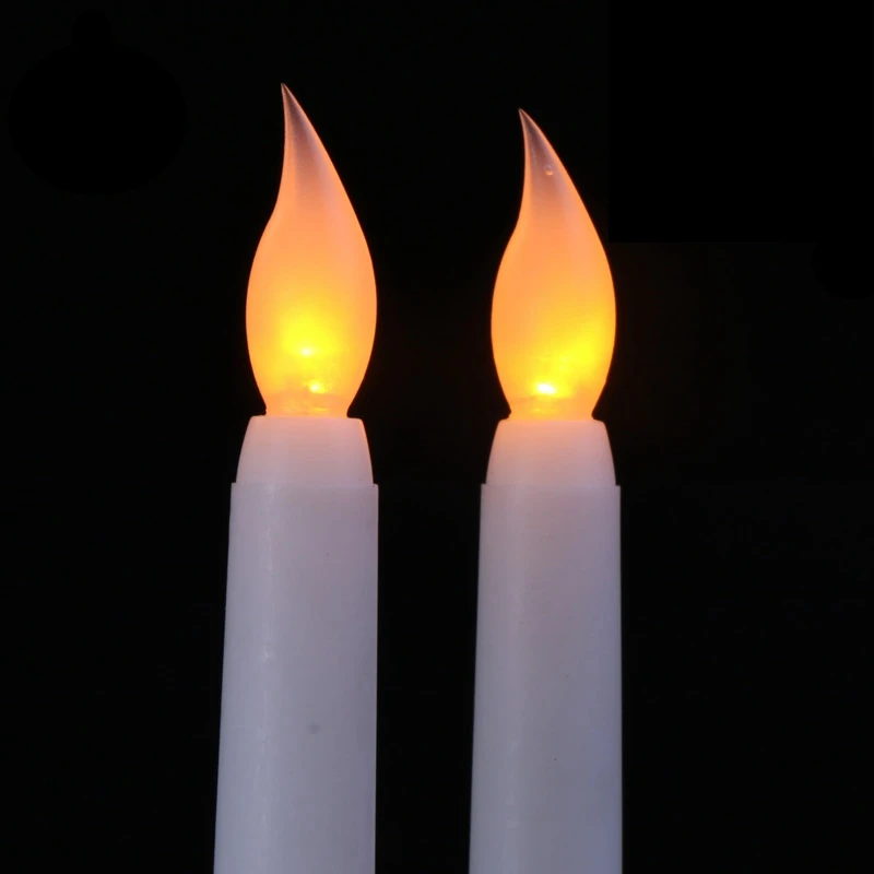11 Inch Led Flameless Taper Candles / 28cm Yellow Flikcer Led Long