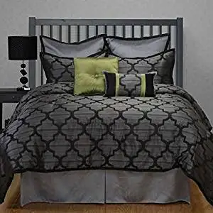 Buy 8 Piece Silver Grey Queen Comforter Set Jacquard Luxury