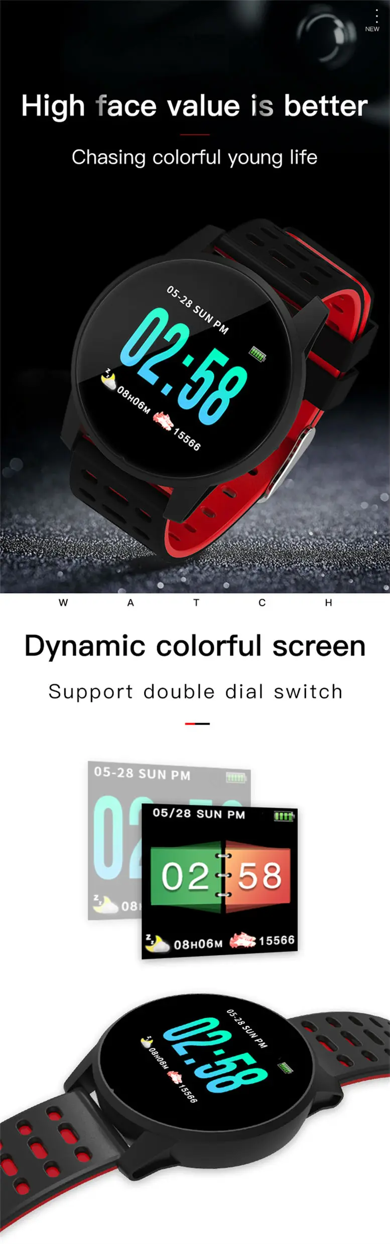 Free sample sport smart bracelet with heart rate monitor KY108