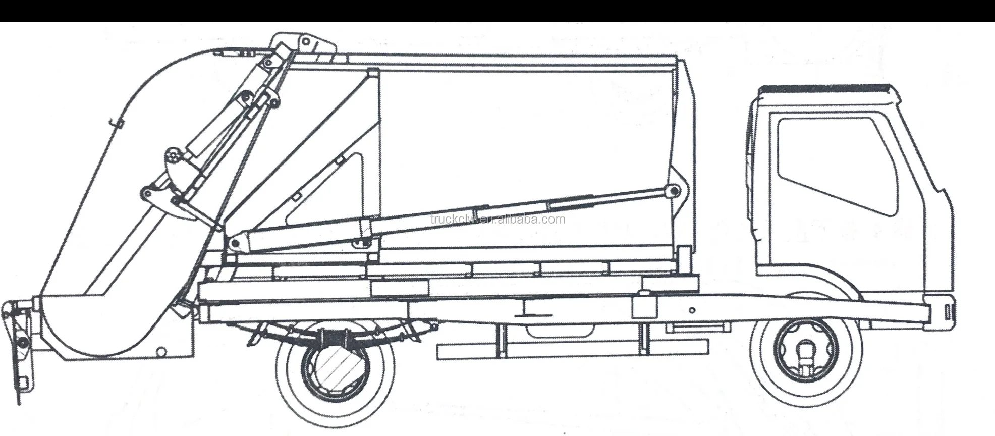 15cbm 15000liters Compressing Garbage Truck Up Body Structure