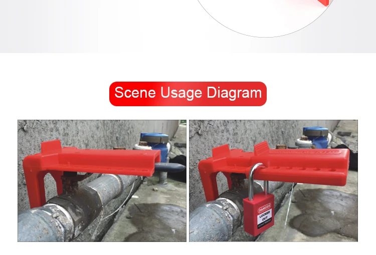 Electrical Universal Loto Abs Safety Adjustable Ball Valve Handle