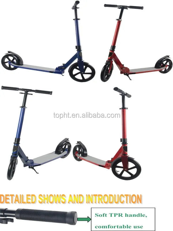 Competitive Price Ce Aluminum 2 Big Wheel 230mm Kick Scooter For Adults