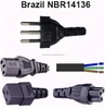 Brazil power cords with NBR plugs