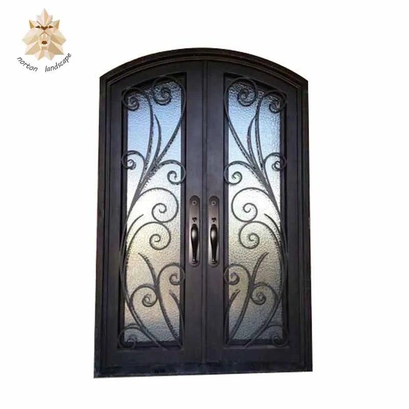 Arched Wrought Iron Entry Doors,Single & Double Exterior Iron Front Doors Design Nted090y Buy