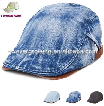 denim flat cap