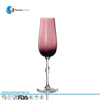 purple champagne flutes