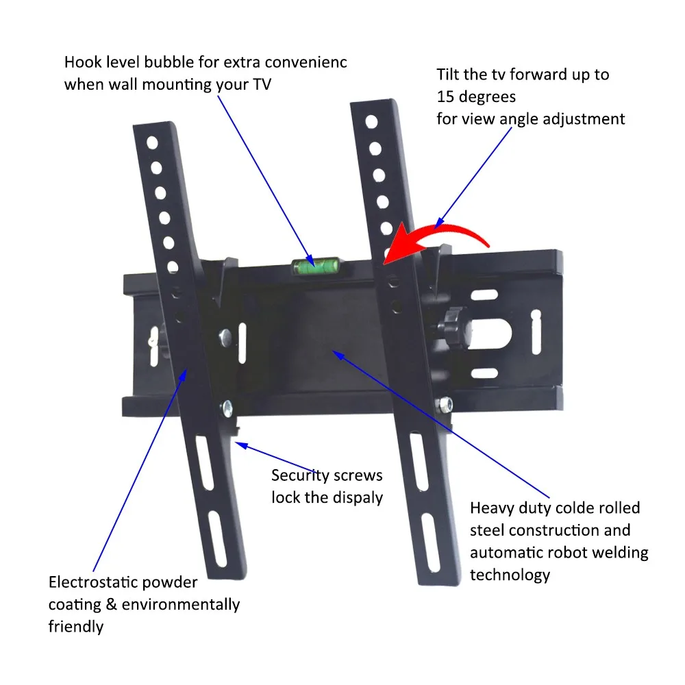 Hot Wholesale Adjustable Tv Rack Easy Titled Tv Wall Bracket 23" 42