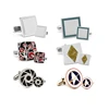 hot sell customized personalised cuff link brass antique silver plated die cast cut out 3D funny mens cufflink for wedding party