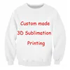 Custom Crewneck Men Long Sleeve No Hood Oversized Pullover Sublimation Sweatshirt