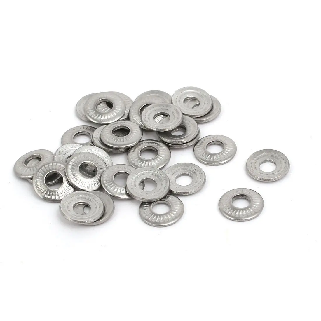 uxcell M3 Inner Diameter 304 Stainless Steel Serrated Conical Spring Washer 30pcs