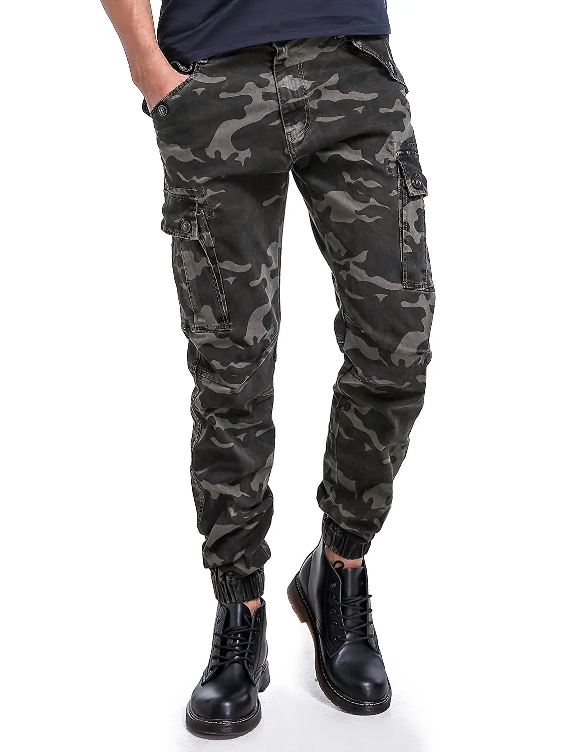 khaki cargo jogger pants