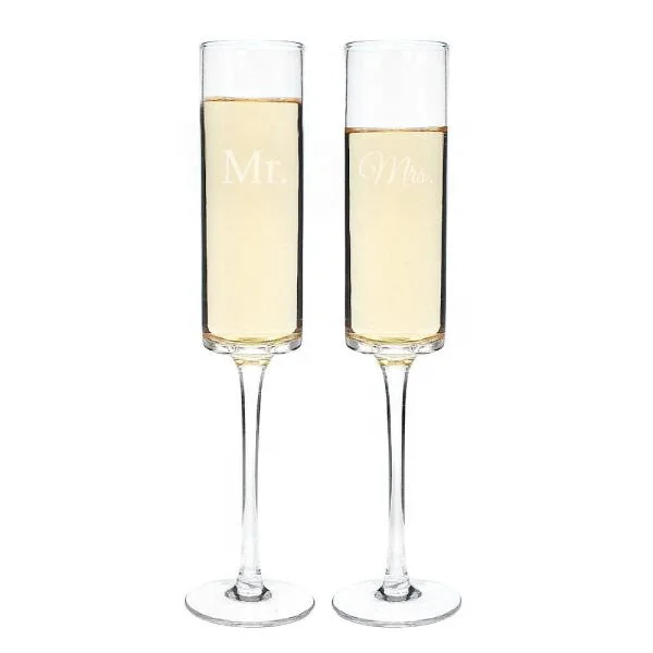 Edge Cylindrical square Champagne Glass Champagne Flute.jpg