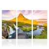 Wall Art 3 Pieces Tall Moutain Green Grass Canvas Prints Charming Nature Scenery Canvas Wall Picture for Living Room