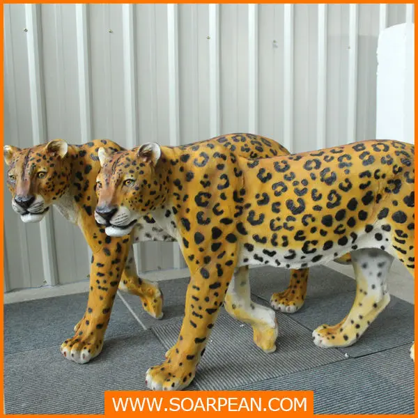 resin leopard garden ornament