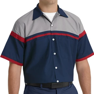 Trendy short sleeve spandex uniform workwear embroidery shirt Trendy short sleeve spandex uniform workwear embroidery shirt
