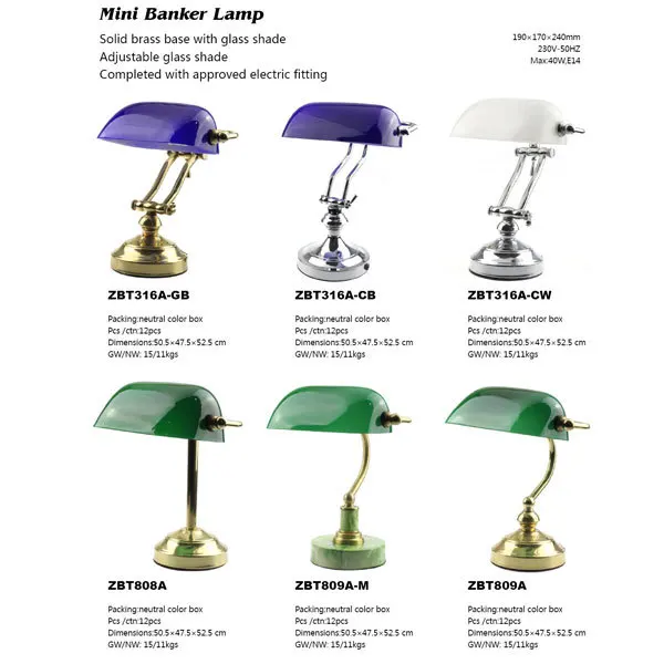 mini bankers lamp