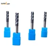 Tungsten Carbide Square Milling Tools / CNC quality Carbide End Mill Tools