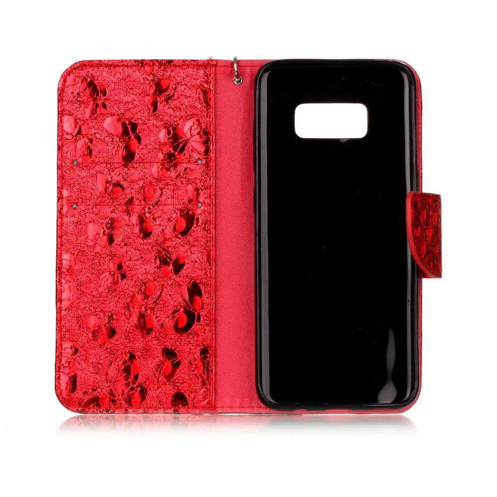 Book Wallet Laser butterfly leather phone case for Samsung Galaxy S8 / S8 plus
