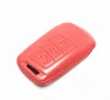 New 3 Buttons Red Leather Remote Key Chain Holder Case Cover For VW Magotan Passat B8 Smart Series