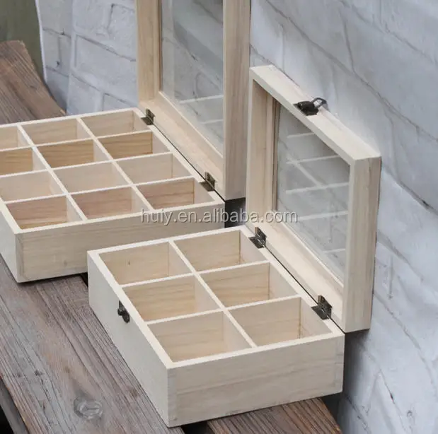 Wood Box Small Wooden Tower Jewelry Letters Storage Case Zakka