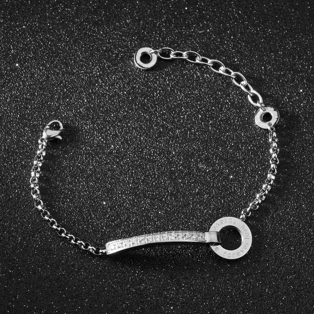 Wholesale Women Jewelry Rose Gold Hand Chain Micro Pave Bracelet