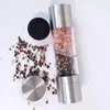 Manual multi-function brushed stainless steel spice grinder pepper mill for kitchen with customer Logo