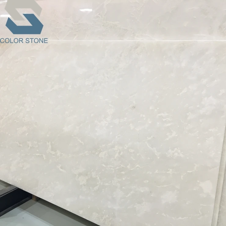 Polished marmore onice bianco translucent royal white onyx marble onix stone slab