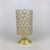 Plating iron candle holder with crystal beads