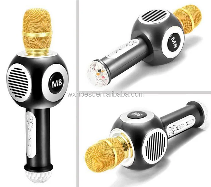 2018 New Arrival M8 Karaoke Wireless Microphone Portable Bt Microphone