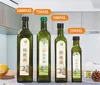 Square olive oil glass bottle 250ml 500ml 750ml 10000ml cooking oil packaging with plastic leaking- proof inner