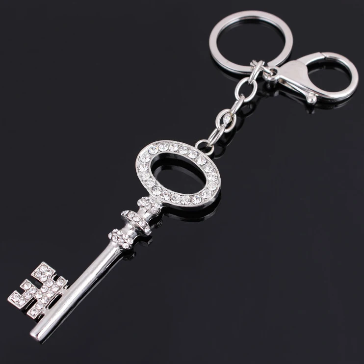 Bsci Approved Factory Lock Opener Key Shape Metal Keychain,3d Debossed