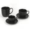 250ml Top Quality Color Glazed Ceramic Porcelain Stoneware Coffee Tea Cups with Saucers Sets