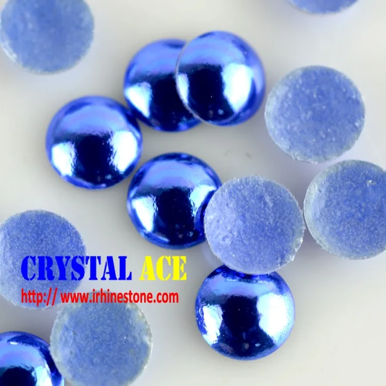 Sparkle Cobalt color lead free&nickel free rhinestuds dome, hotfix half-round pearls for DIY clothes punk jacket