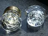 Crown shape crystal glass cabinet knobs on brass base 35MM