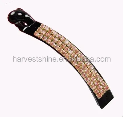 Fancy Korean Style Women Rhinestone Banana Clips For Thick Hair