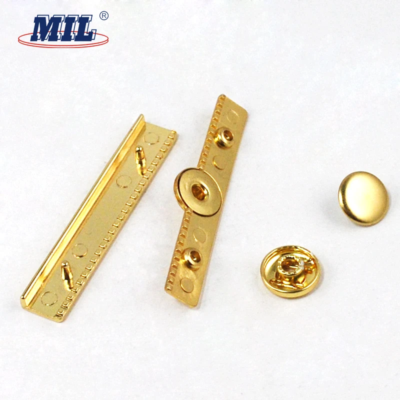 Custom Gold Square Press Button Metal Snap Button Tape For Wallet