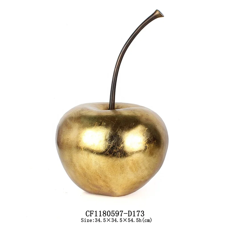 Resin Goldleaf Craft Apple Statue Home Decor Picture Shown Golden Artificial Sweet Home Avaliable SGS/SEDEX/BSCI 50PCS Safe factory