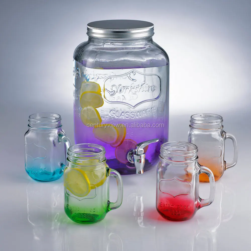 Color Jar Wonderful Design Mixed Color Jar Glass Set Of 4 Color Mason Jar ...