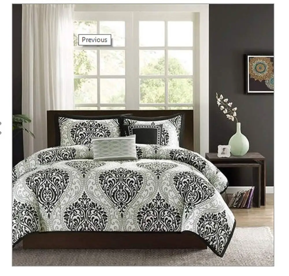 Home Furniture Diy Duvets Classic Noir Black White Damask