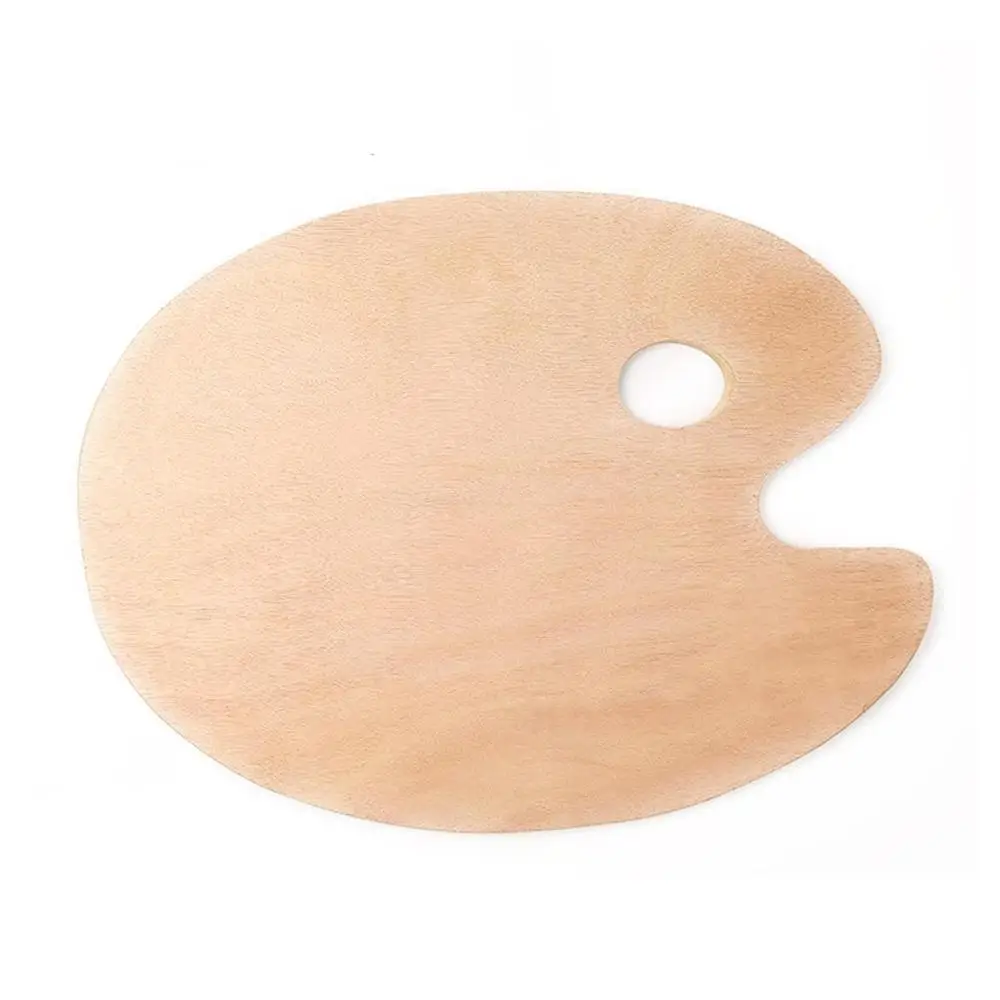 
Wooden Paint Palette Oval Shaped Oil Painting Palette With Thumb Hole for Acrylic Watercolor Oil and Gouache Paint 