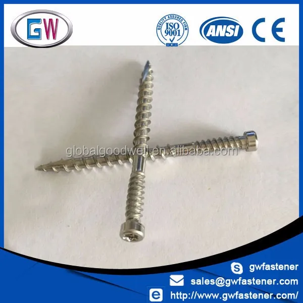 A 2 A4 Stainless T17 Cylinder Head Torx Drive Deck Screws For Composite