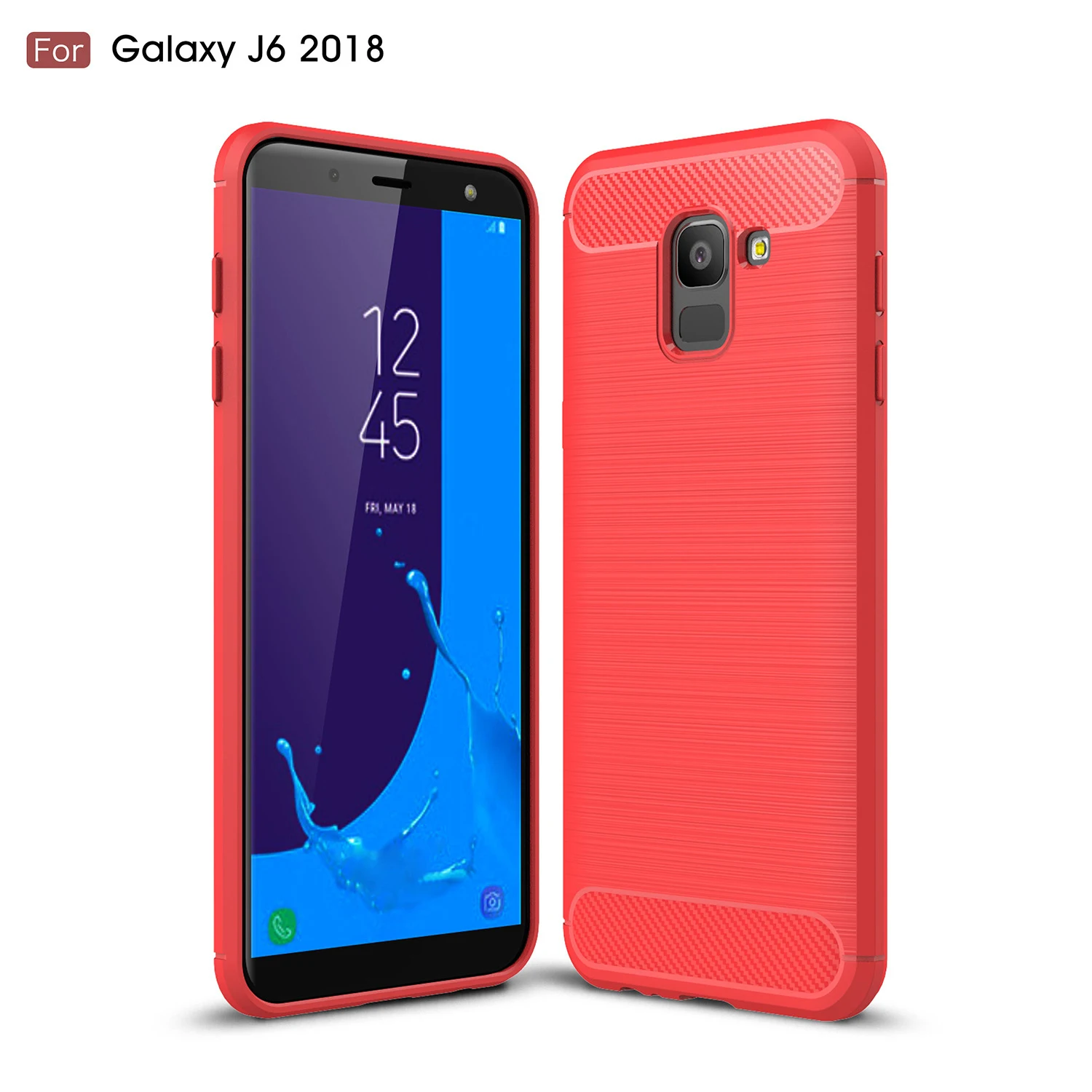 Hot Sell Carbon Fiber Tpu case for Samsung Galaxy J6 2018 Soft CF Cover