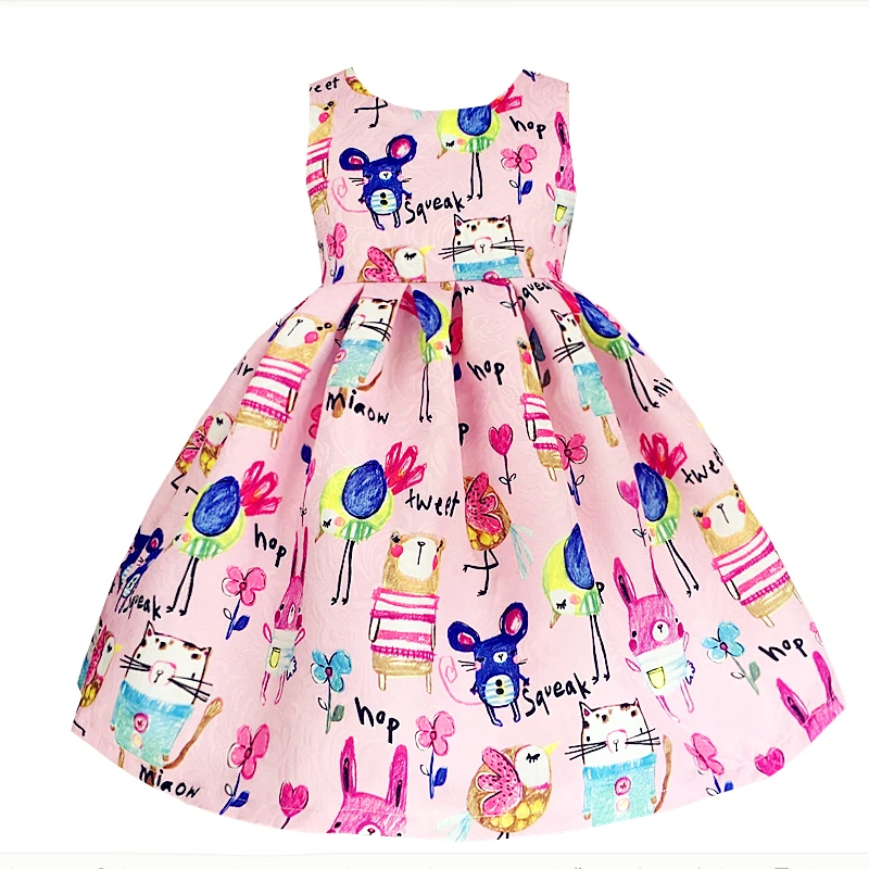 Kseniya Kids Pink Hand Graffiti Girls School Summer Dresses 2 14 Years