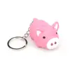 Mini LED Keychain Flashlight, Ultra Bright Key Ring Light Torch, Cute Cartoon Pig Keychain with LED Light Sound Key For Kids Toy
