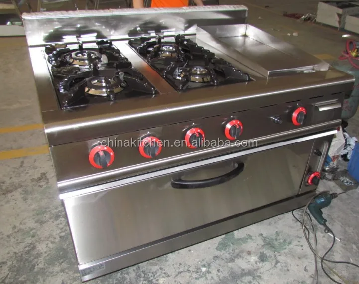 Multifunction Cooking Equipment Gas Range Stove With 4-burner&griddle