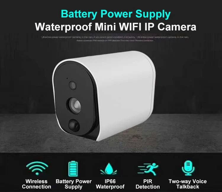 Battery Powered Wifi Wireless Connection 2mp 1080p Mini Indoor Security
