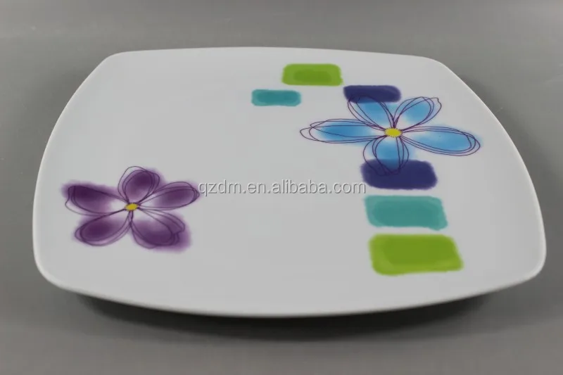 Cheap Square Melamine Dinner plate Custom Print