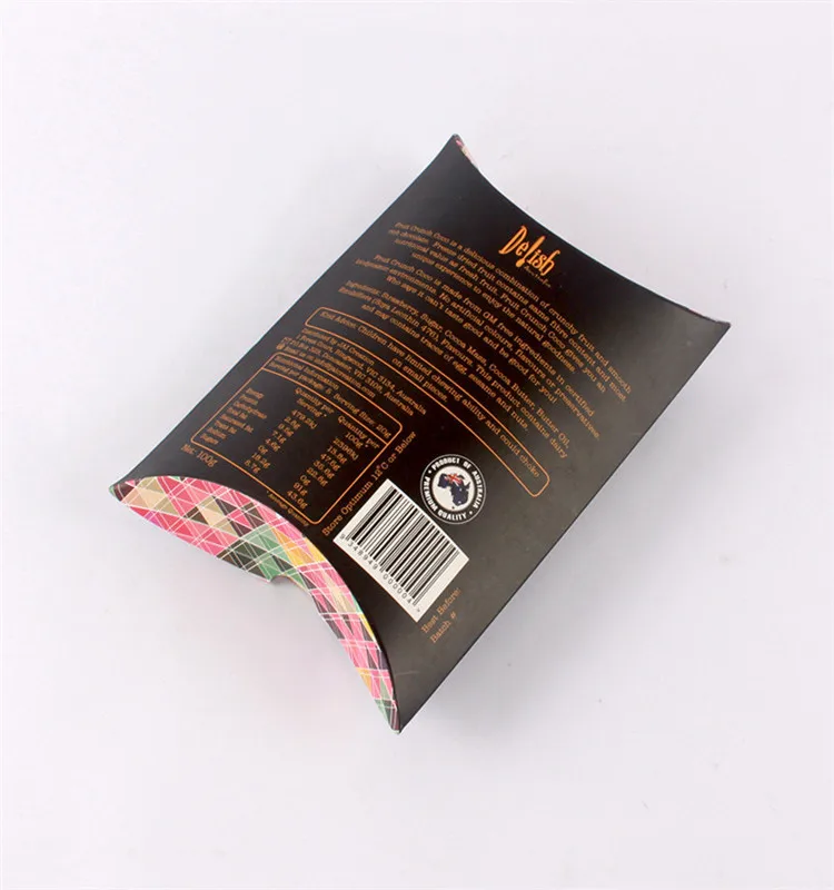 Food Package Printing Paper Pillow Box With Foil Logo