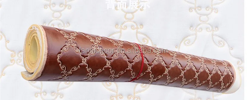 Soft Pack Leather Rexine For Decoration Fashion Design PVC Leather For TV Background Wall Wallpaper