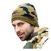 Men's Winter Hat Outdoor Camo Knitted Fleece Lined Beanie hat